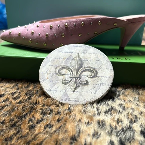 kate spade New York Women's Surie Mules Parisian Pink Studded Slides NWB Size 9 - Picture 3 of 8